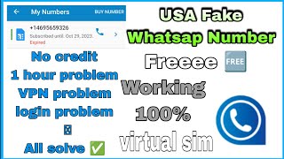 Fake Whatsap numbr 2023How to creat fake Whatsap Account with free USA number✅🆓Without VPN [upl. by Allerbag]