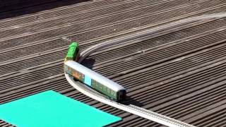 Piko HO T699 in CSD livery Garten Bahn Garden Railway test track loop experiment on decking [upl. by Ynohtna]