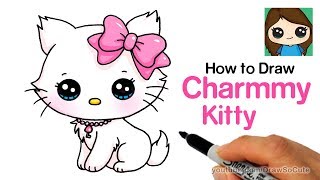 How to Draw a Cute Cat Easy  Sanrio Charmmy Kitty [upl. by Conner36]