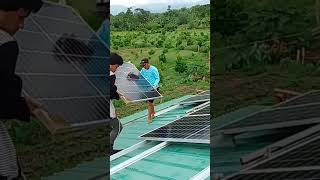 installation of solar panel 500w [upl. by Nere]