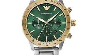 Emporio Armani Men’s Quartz Stainless Steel Green Dial 43mm Watch AR11454 [upl. by Aicxela]