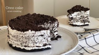 材料2つ？！チーズなし！ふわっととろけるオレオケーキ作り方 Oreo cake 오레오 케이크 [upl. by Esille]