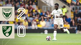 HIGHLIGHTS  Oxford United 20 Norwich City [upl. by Nadia916]