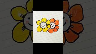 Beautiful flowers 💐 drawing video viral comedy cartoon funny drawing videocute shorts [upl. by Barsky]