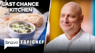 Can These Chefs Turn Caviar Into Comfort Food  Last Chance Kitchen S21 E2  Top Chef  Bravo [upl. by Ressay294]