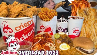 JOLLIBEE OVERLOAD 2023 MUKBANG 1 BUCKET CHICKENJOY PALABOK SPAGHETTI CRISSCUT FRIES SUNDAE ATBP [upl. by Niamert500]