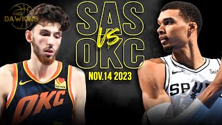 San Antonio Spurs vs OKC Thunder Full Game Highlights  Nov 14 2023  FreeDawkins [upl. by Dorisa]