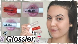 New Shades of Glossier Lip Gloss  Review  Swatches [upl. by Wallach]