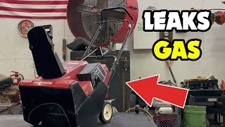 Toro Power Curve CCR2000 Snowblower is Leaking Gas How to Fix [upl. by Nelluc]