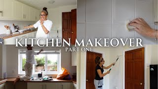 Choosing paint grout restoration hack and choosing window treatments  Kitchen Makeover Part 1 [upl. by Yaresed]