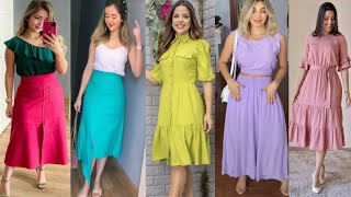 Elegent Vestidos de Bonitos y Sencillos de Moda Mujers de Verano 2024 [upl. by Ailefo]