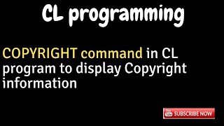 IBM i AS400 Tutorial iSeries System i COPYRIGHT in CL programs [upl. by Koah]