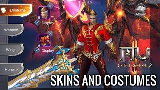 MU Origin 2  Skins and costumes showcase [upl. by Iahc]