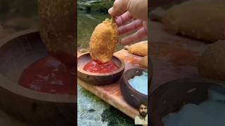 Cooking chicken lollipop food outdoorcooking camping [upl. by Haissem]