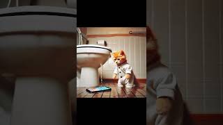 Cat drops his iphone in toilet 🤣😹 What he will do 🤣 cute catai ai kitty cartoon iphone funny [upl. by Ardussi407]