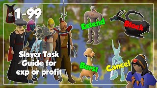 Tasks to Cancel Block and Extend for Experience or Profit  199 Slayer  Old School Runescape [upl. by Selegna]