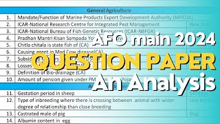 AFO 2024 Question paper topic wise analysis [upl. by Flemming]