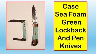 The Case Lockback and Pen Knives with G10 Sea Foam Green Covers [upl. by Adnale657]