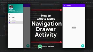 How to Create and Edit NAVIGATION DRAWER ACTIVITY 2021  EASIEST WAY  Android Studio Latest Version [upl. by Ellinej537]