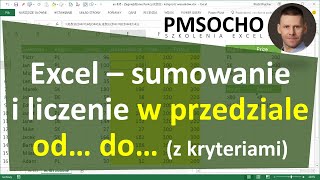 Excel  Sumowanie i liczenie dla przedziałów dat i liczb LICZWARUNKI SUMAWARUNKÓW odc894 [upl. by Salena]