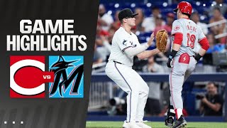 Reds vs Marlins Game Highlights 8624  MLB Highlights [upl. by Idak120]