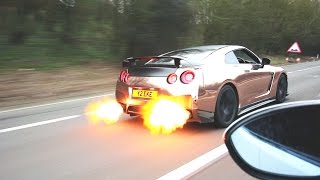 650HP RWD NISSAN GTR  CRAZY EXHAUST FLAMES [upl. by Anuahsal]