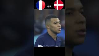 France Vs Denmark  World cup Semi final 2022 football shorts youtubeshorts mbappe skills [upl. by Kcod]