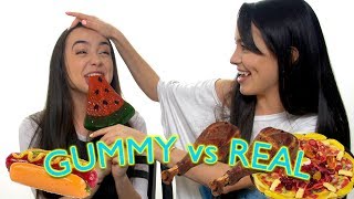 Gummy Food vs Real Food Challenge  Merrell Twins [upl. by Arreyt]