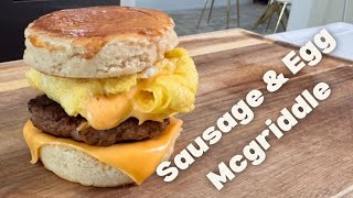 McDonalds Sausage amp Egg McGriddle Copycat Recipe  Homemade Breakfast Sandwich [upl. by Yancey313]