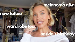 AUGUST VLOG  new tattoo skin cancer amp total body mapping Sassys bday closet tour [upl. by Idzik861]