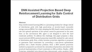 DNN Assisted Projection Based Deep Reinforcement Learning for Safe Control of Distribution Grids [upl. by Marvin]