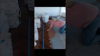 THIS IS A HERRINGBONE woodflooring diy howto flooring installation wood herringbone [upl. by Pontone620]