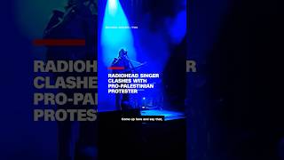 Radiohead singer clashes with proPalestinian protester [upl. by Alakcim]