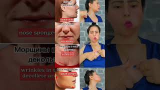 ♨️🤯4antiaging face yoga for reduce decollete line double chin smile line  wrinkles free tryshorts [upl. by Wystand]