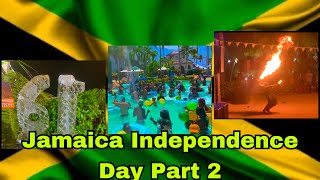 Celebrating Jamaica Independence Day Part 2🎉 Foam party🫧 Fire dancer🔥 Jamaican Food🥘 [upl. by Deny]