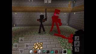 Minecraft PE Mob Battle Mutant Enderman vs Mutant Wither Skeleton [upl. by Sykes]