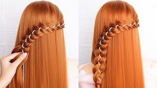 Easy Braid Hairstyle Girl For Long Hair  Simple And Unique Hairstyle For Wedding Guest [upl. by Toile]