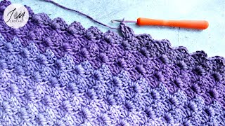 How To Crochet An EasyFast Stitch for Beginners  Ideal for Blankets Shawls  Simple Block Stitch [upl. by Banwell]