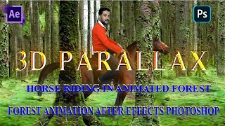 Forest Animate After Effects Photoshop  Horse Riding  3D Parallax [upl. by Florinda]