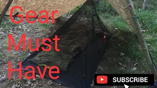 Gear Must Have Bug Net with ground mat and zip Tarp camping addition best tarp bushcraft skills [upl. by Runkel]