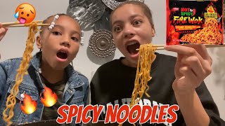 WE TRIED EXTREMELY SPICY NOODLES [upl. by Westley]