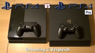 Playstation 4 Pro vs PS4 Original  Unboxing Hardware amp Grössenvergleich 📦 [upl. by Elleiram]