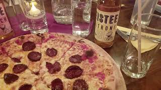 Salami Pizza 🍕 and Drink Ice Tea Lemon 🍋 Turkish Restaurant [upl. by Naahs]