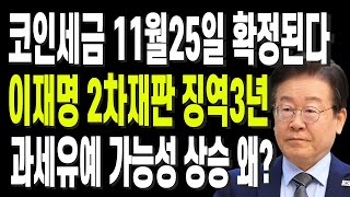 코인세금 11월25일 확정된다 이재명 2차재판 징역3년과세유예 가능성 상승 왜 [upl. by Yetti754]