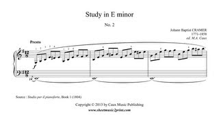 Cramer  Study No 2 in E minor  Studio per il pianoforte 1 [upl. by Nehepts959]