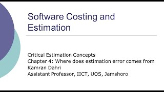 Software Estimation Chapter 4  Where does estimation error come from Part II [upl. by Okika]