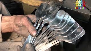 Wonderful Italian Design Spoon Manufacturing Process How to make Stainless Steel Table Spoon [upl. by Alpers]