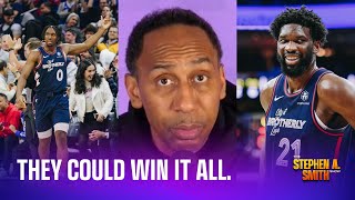 “They can win the title” Stephen A on the Sixers Joel Embiid’s dominance [upl. by Auqenes120]