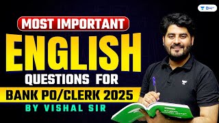 Most Important English Grammar Questions for Bank Exams 2025  By Vishal Parihar sir [upl. by Havener]