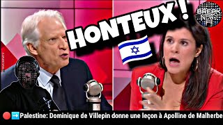 🔴➡️Palestine Dominique de Villepin met en PLS Apolline de Malherbe 🇮🇱 [upl. by Yaf]